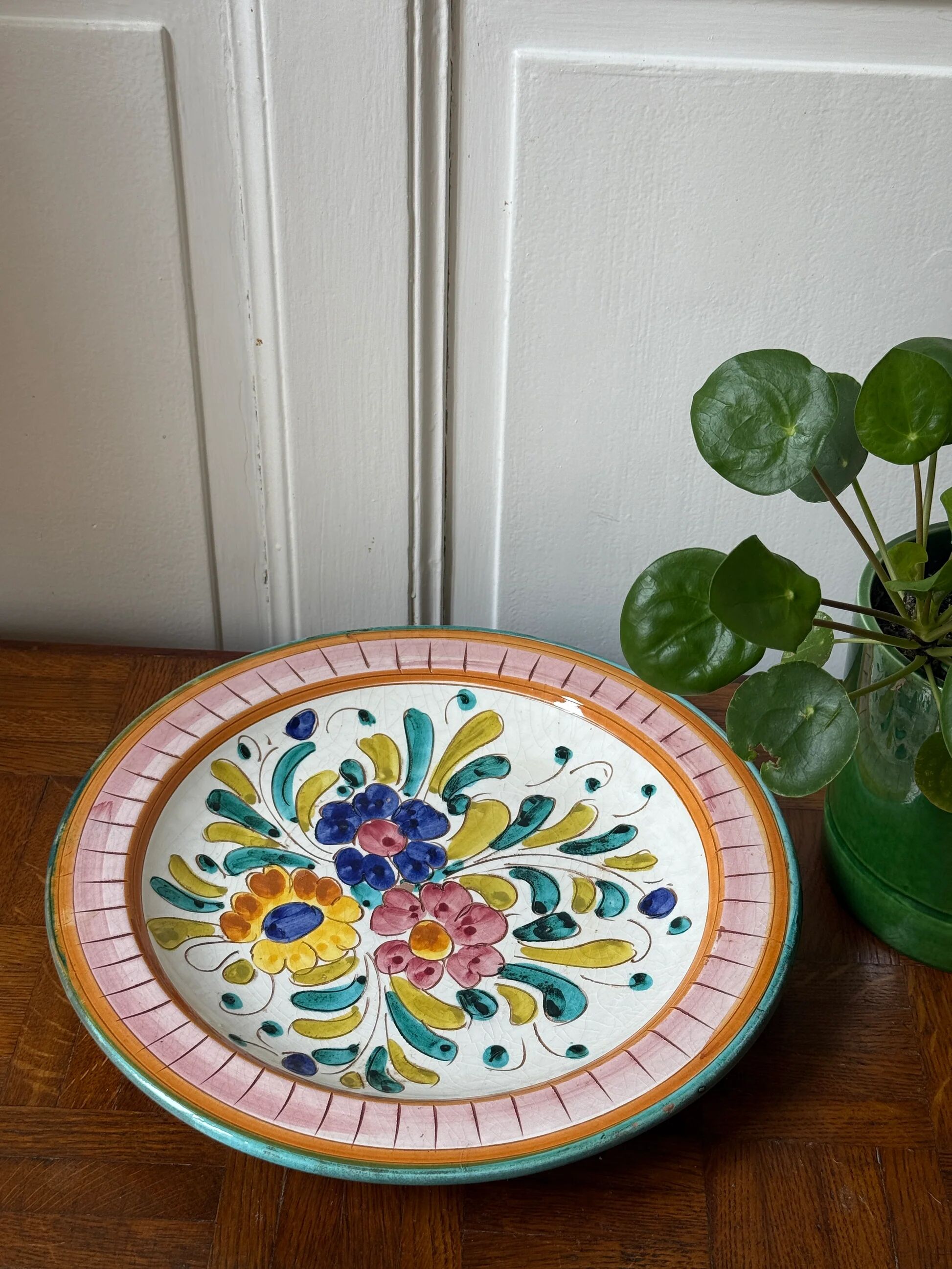 Mediterranean dish with floral decoration