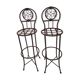 Pair of vintage bar high chairs in copper and wrought iron
