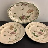 2 plates and 1 dish in Samadet earthenware