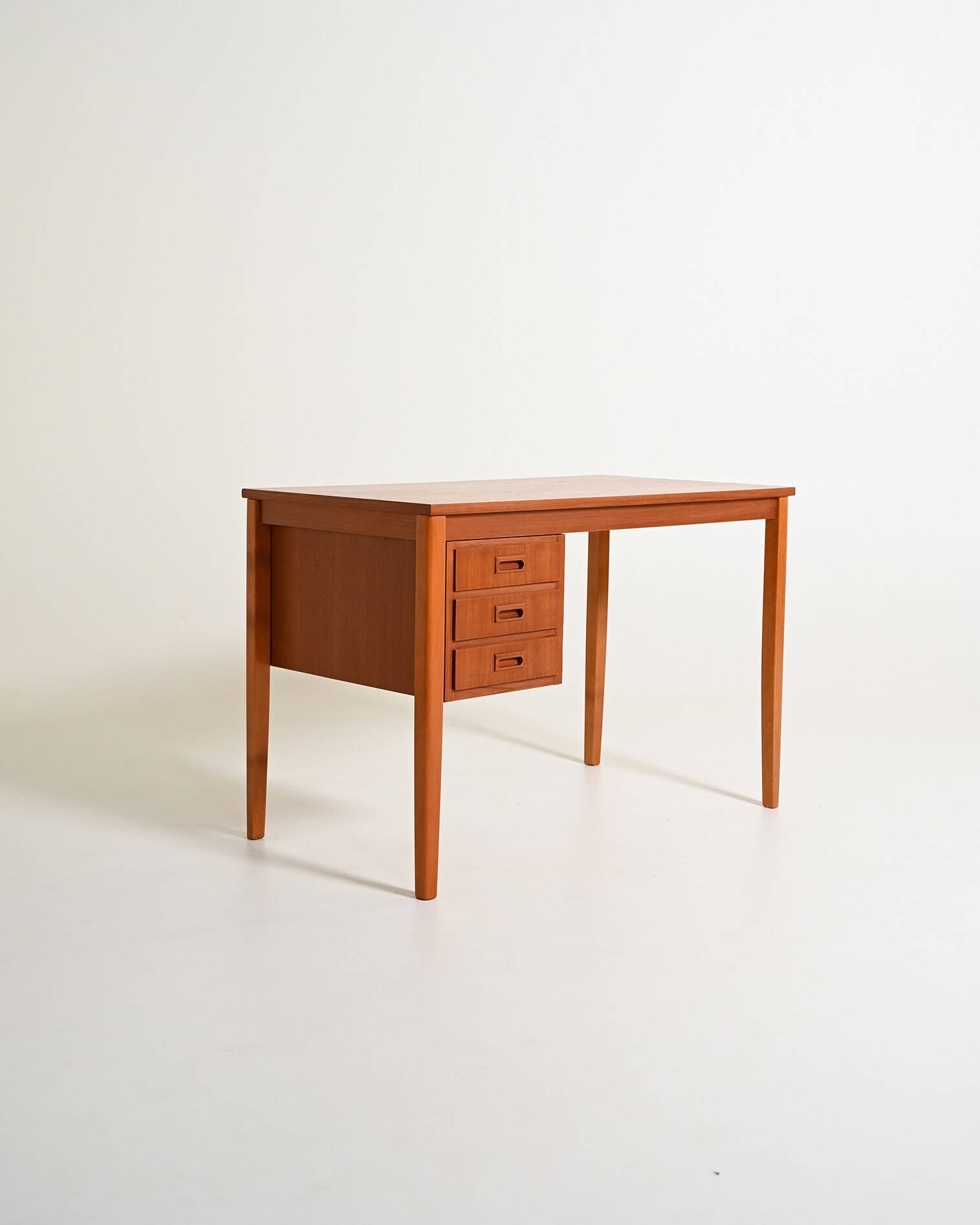 Scandinavian teak desk with sliding drawers, 1960s
