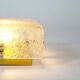 Medium sized brass and muranoglass flush mount light by Hillebrand