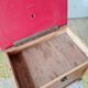 Vintage fisherman’s chest – Work stool with faux leather seat