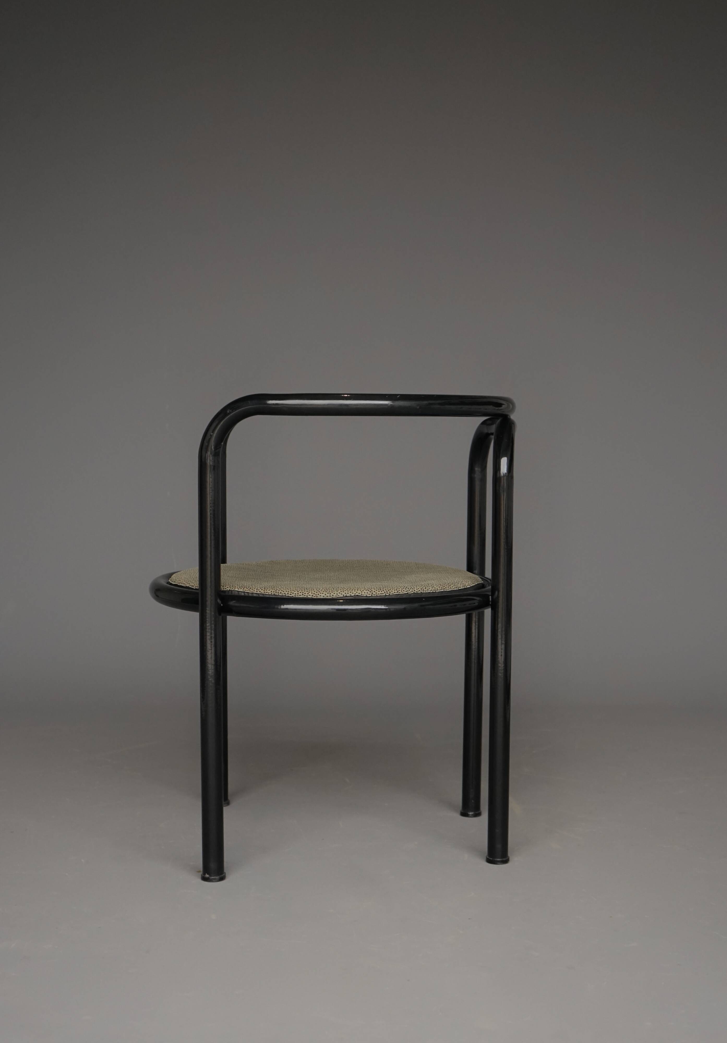 Set of 4 black 'Locus Solus' chairs by Gae Aulenti for Poltronova, 1960s