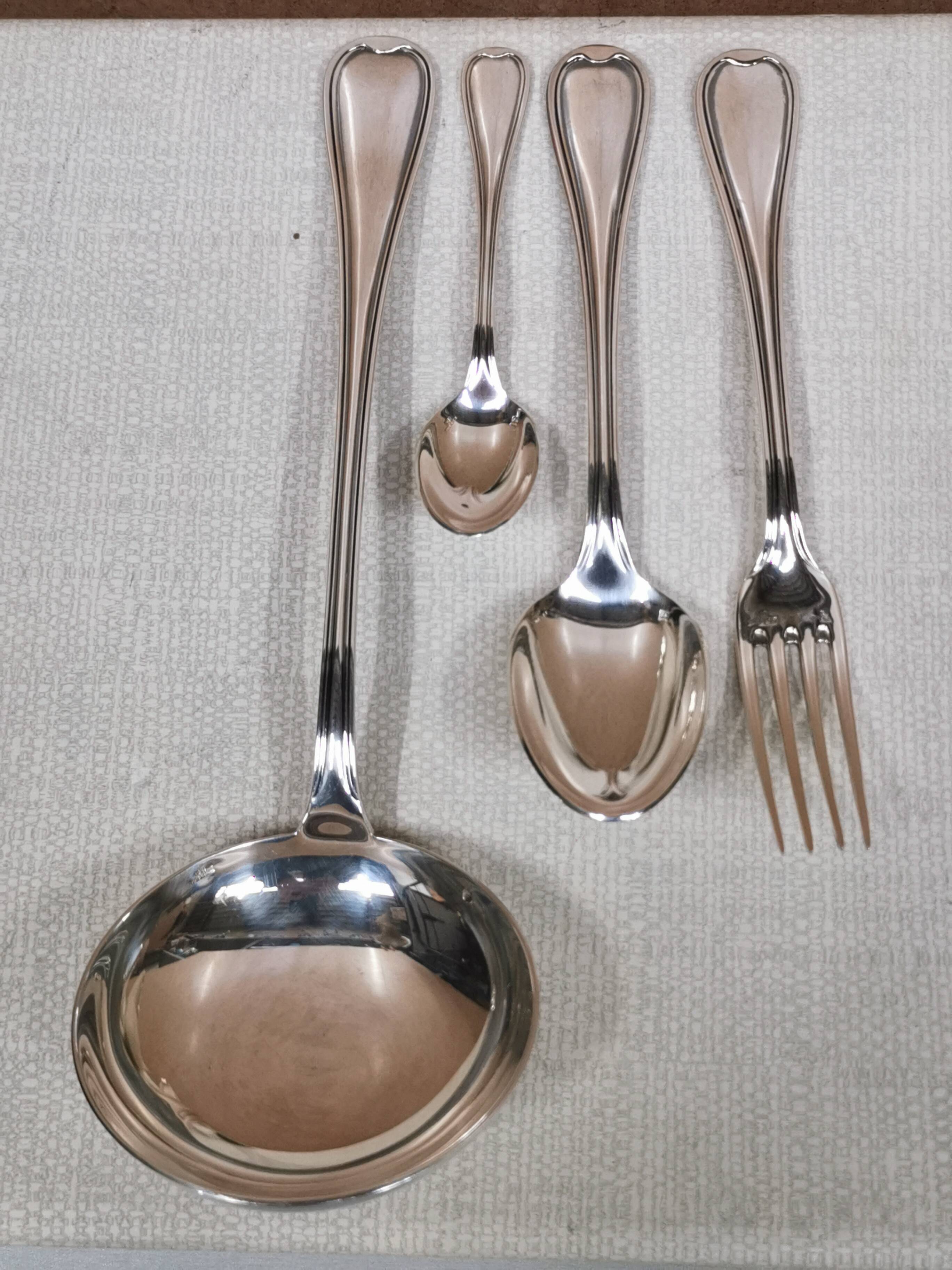 Ercuis 100 37-piece cutlery set, silver metal