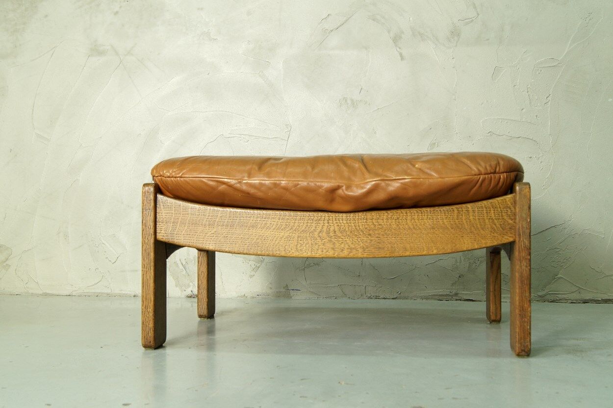 Danish leather ottoman, 1970