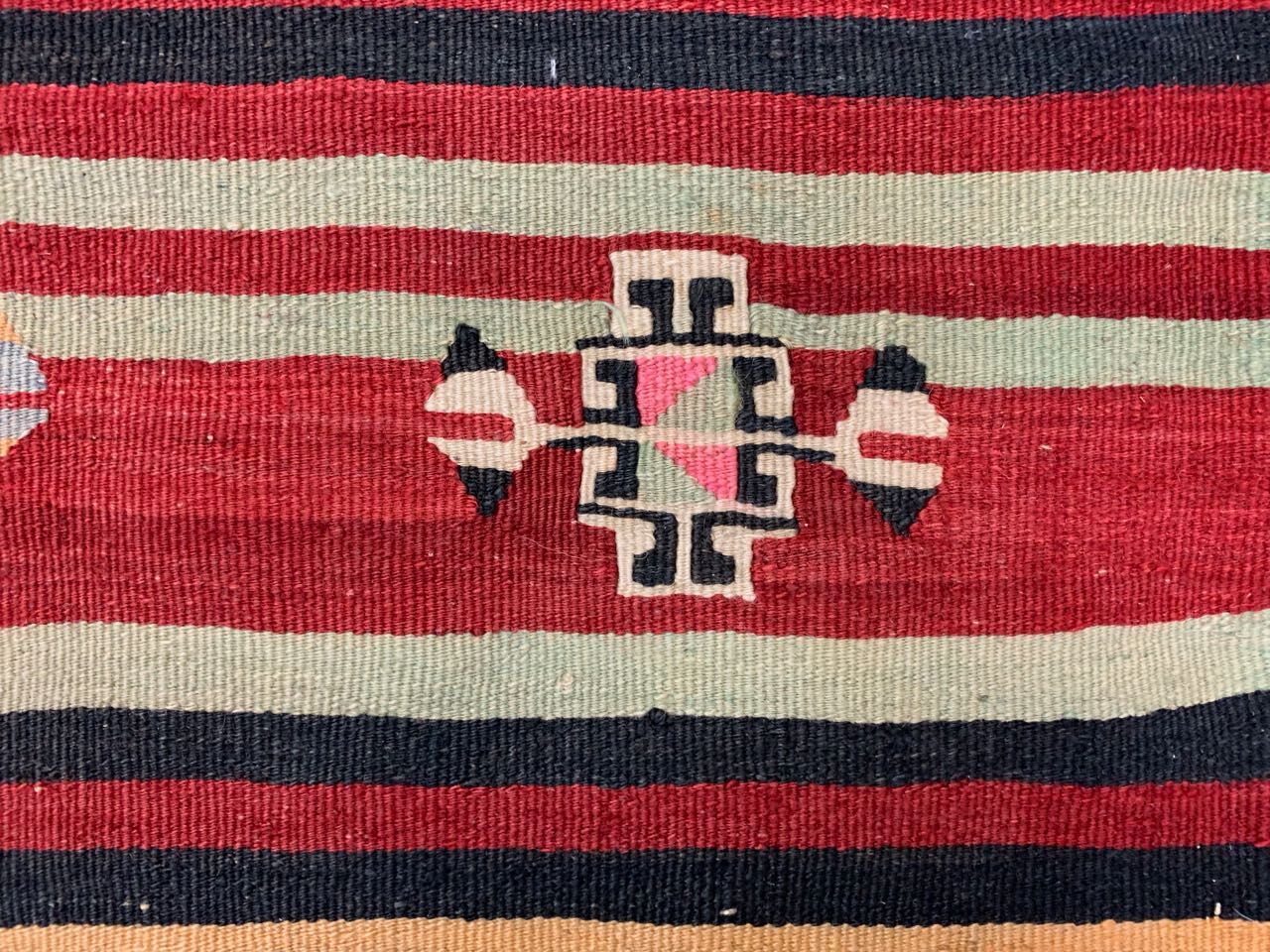 Vintage Turkish Kilim Kelim Rug shabby wool, country home boho 190x100 cm medium