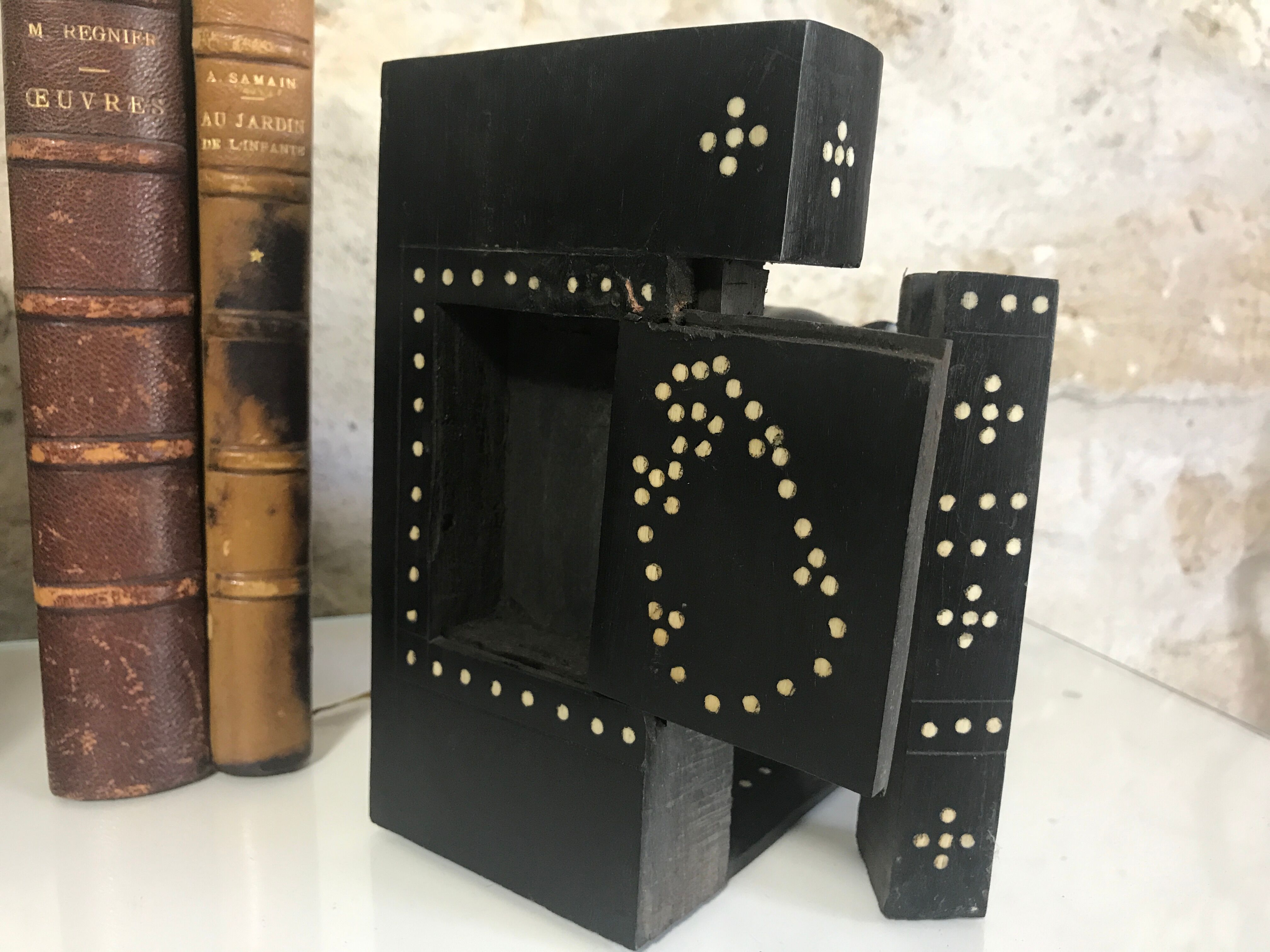 Serre-Livres éléphants en bois noirci vers 1930