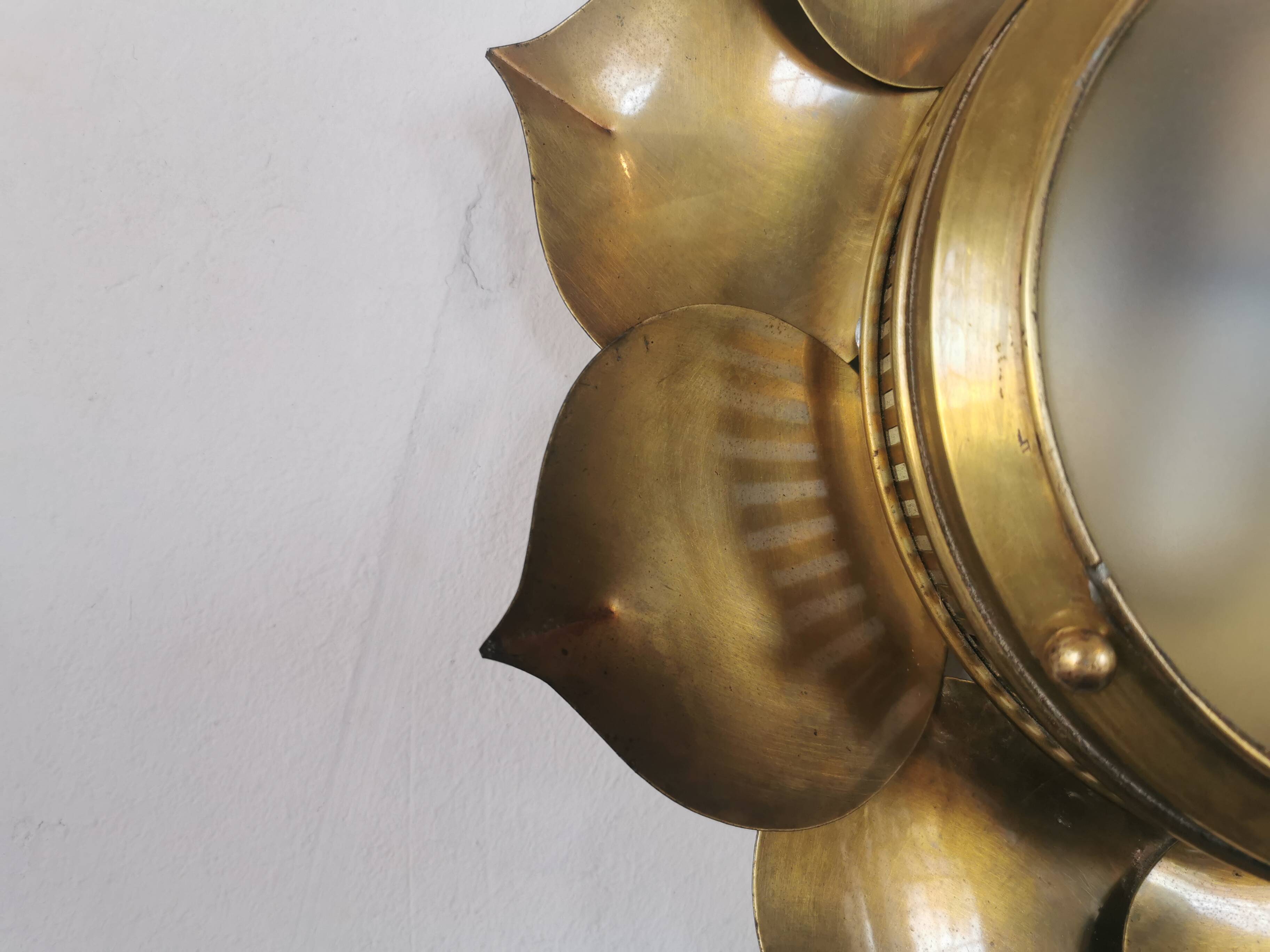 Brass flower ceiling or wall light