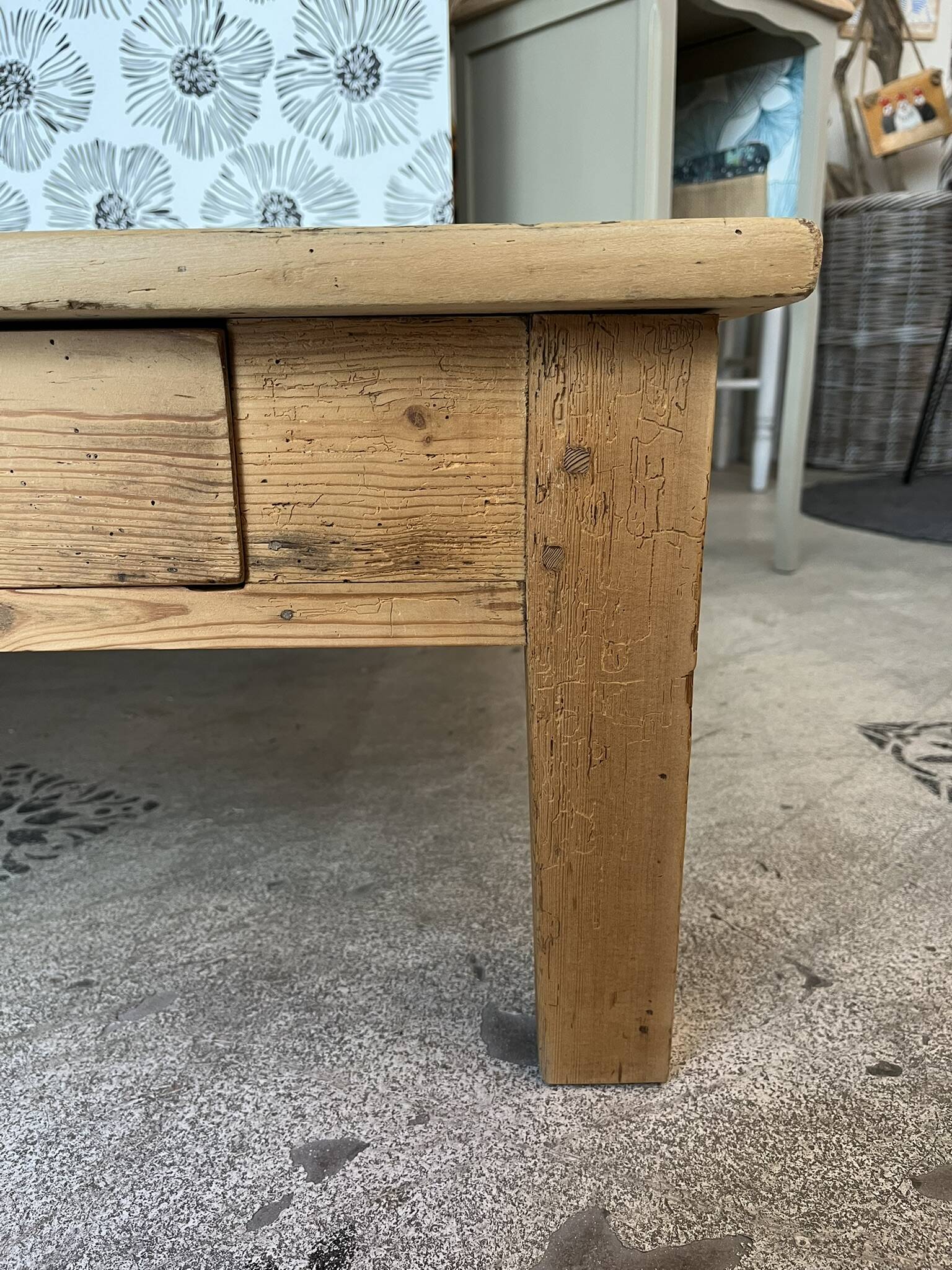 Table basse de ferme bois massif Augusta
