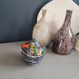 Vallauris candy box in fat lava-style glazed ceramic