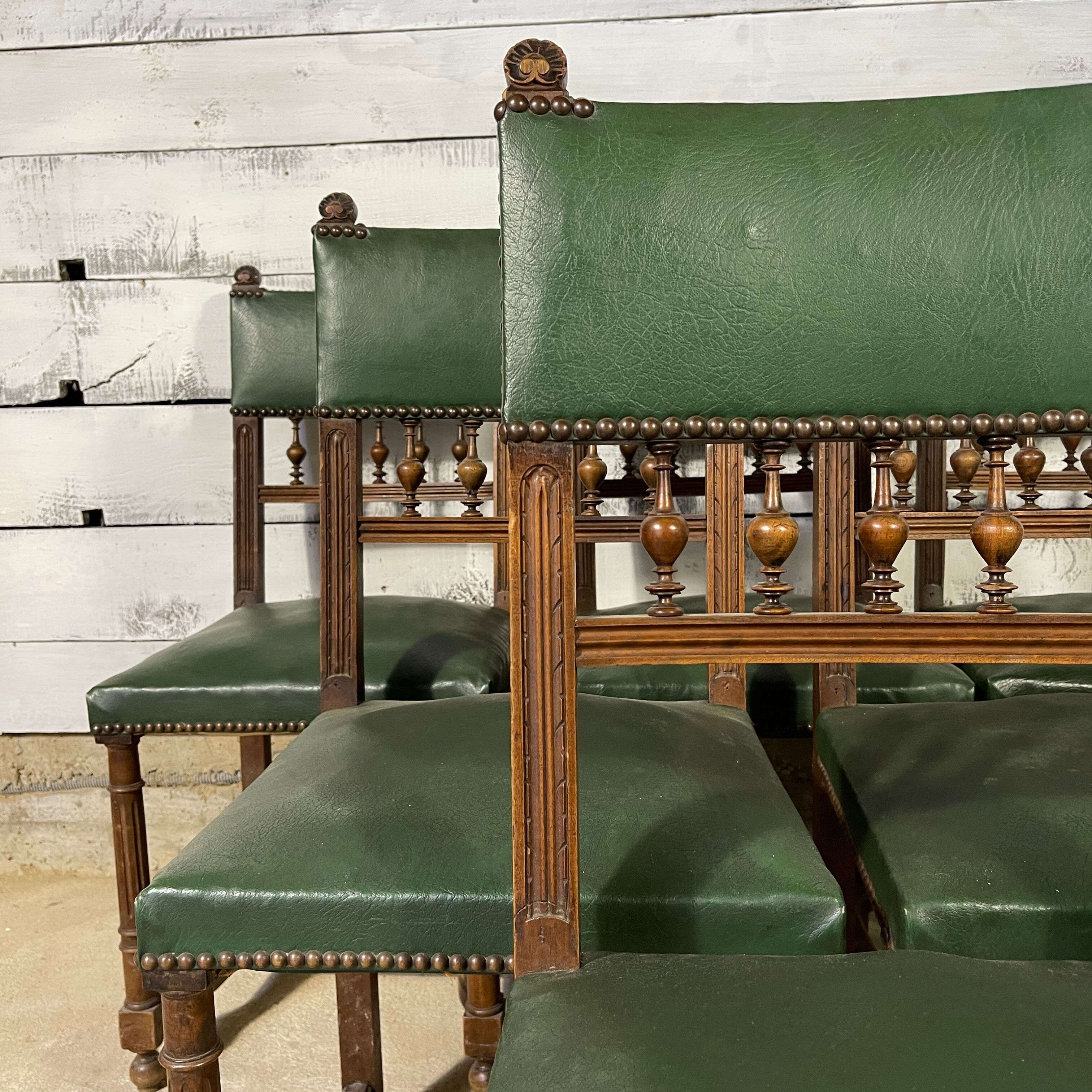 Series of 6 antique chairs