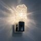Pair of space age wall sconces, stainless steel and thick glass, 60s 70s