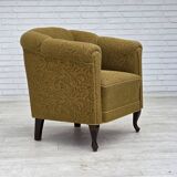 1950s, Danish relax armchair, light green furniture wool, oak wood.