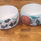 Pair of large Vallauris ceramic skillets