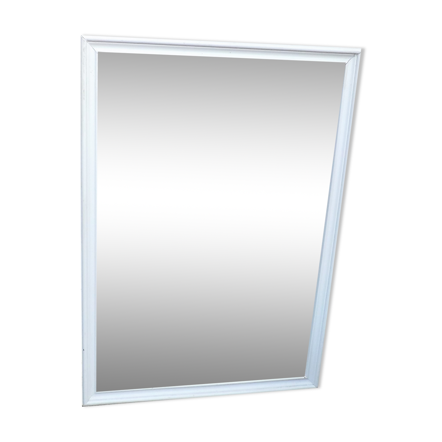 Vintage mirror in a frame made of oak wood patina gray painted 50x703cm