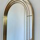 Large vintage Deknudt arched beveled panel mirror – gold, Belgium, 1980s