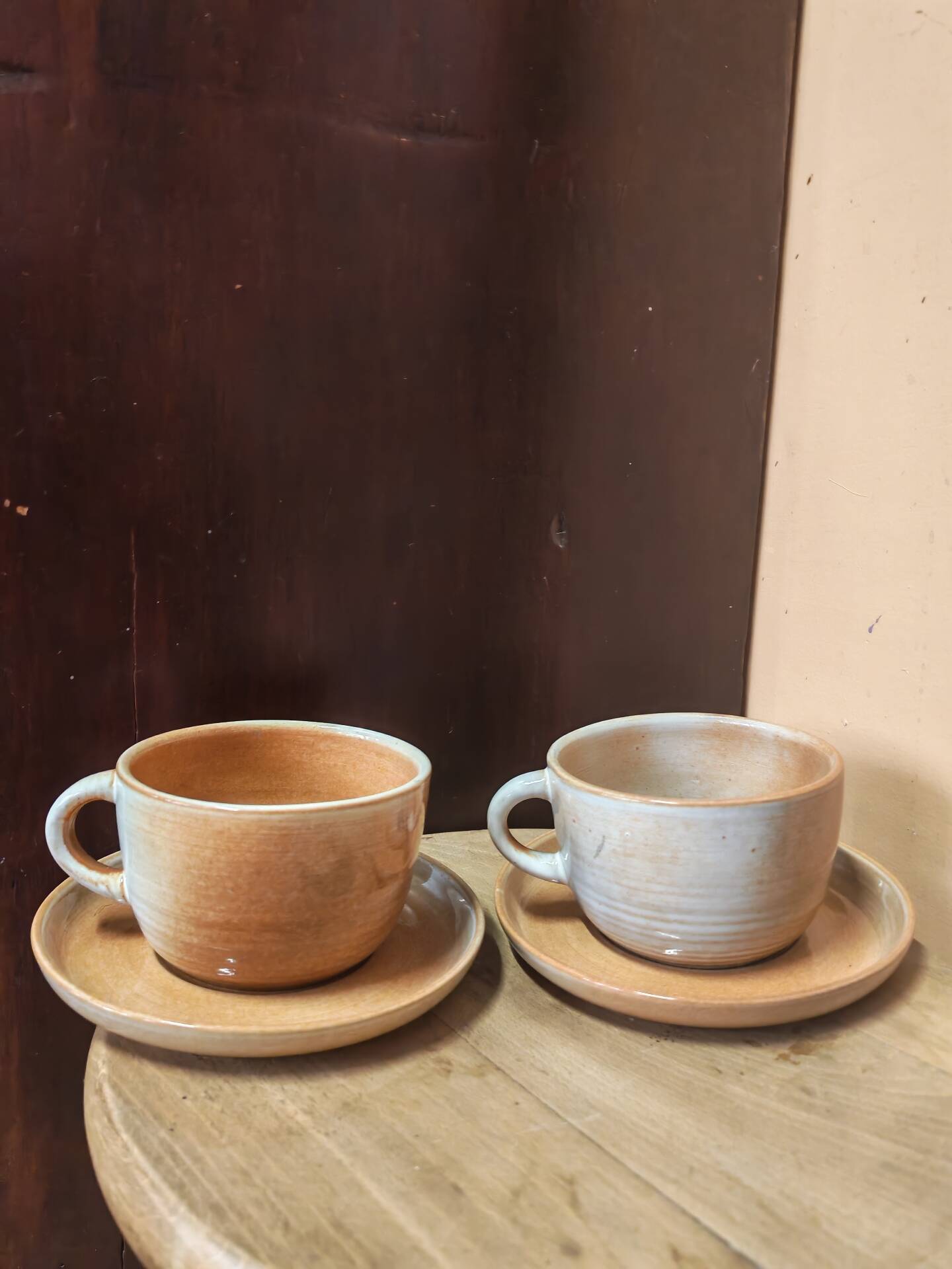 Paire de tasses en grès émaillé  vintage 1970