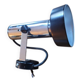 Adjustable wall spotlight in chrome metal and black aluminum