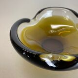 Large Murano Glass "Ochre" 1,1Kg Bowl Shell Ashtray Murano, Italy, 1970s