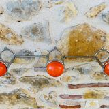 Space Age Chrome and Wood Wall Coat Rack 1970s