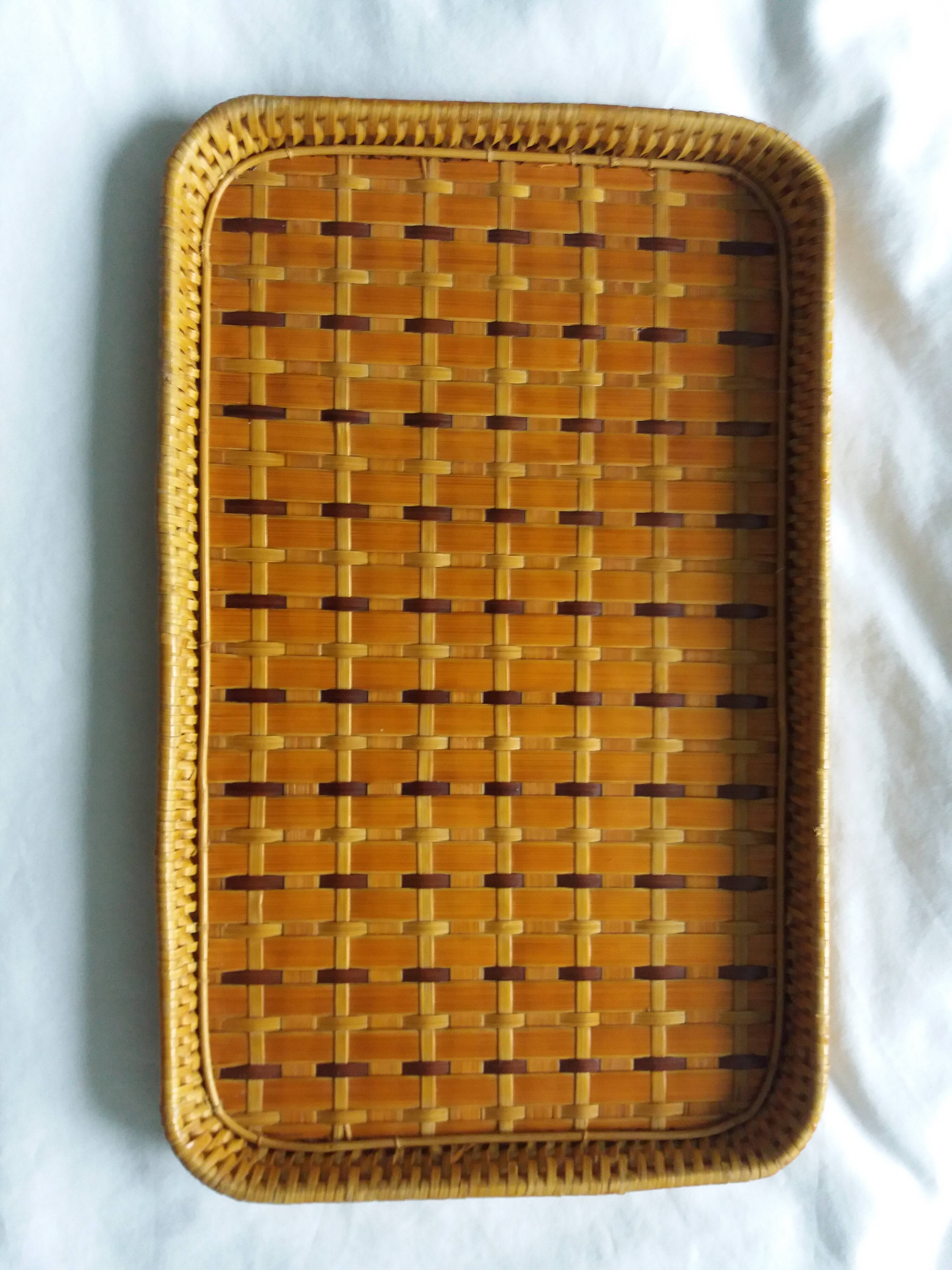 Wicker rattan tray