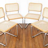 4 cesca b32 breuer chairs made in italy - cane seats reworked