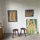 Pair of Le Selou tripod shepherd's stools