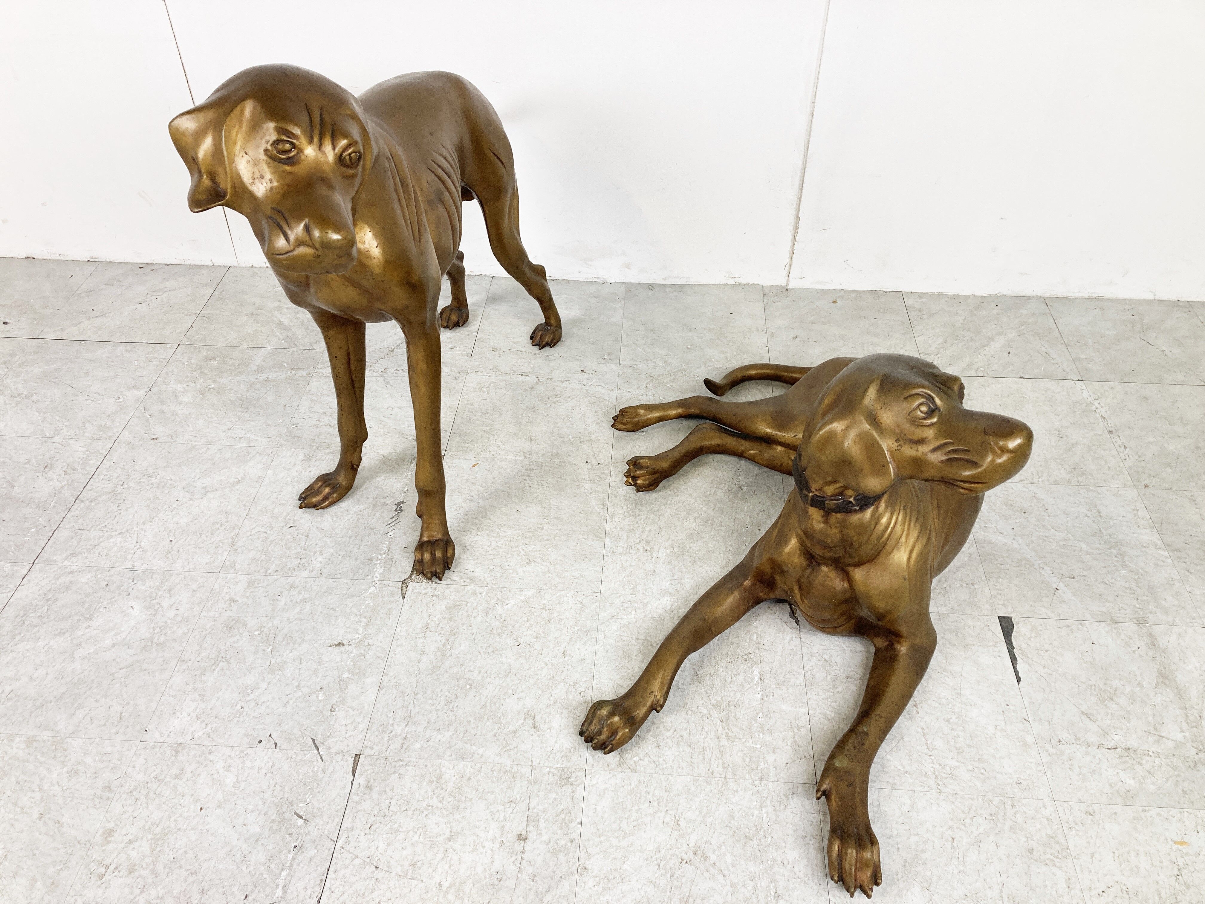 Life size brass dog sculpture, 1960s