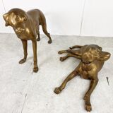 Life size brass dog sculpture, 1960s