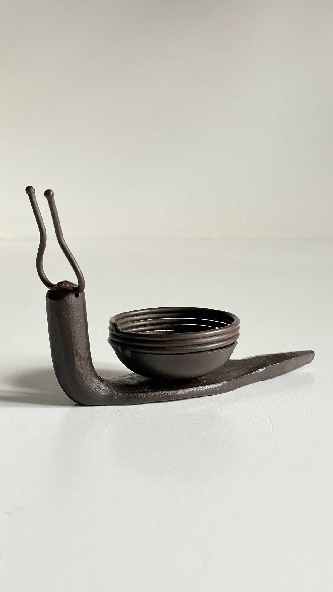 Brutalist vintage snail shape candle holder