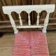 Banquette époque fin XIXe assise en paille colorée structure rechampie