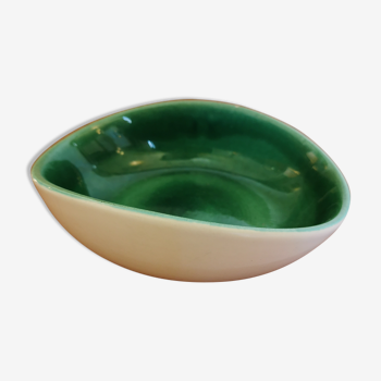 Old green and white ceramic bowl