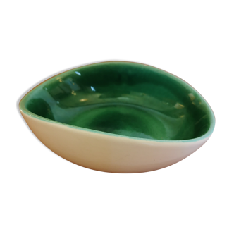 Old green and white ceramic bowl