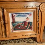 Modernist wood and ceramics sideboard of the 1950s
