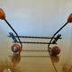 Scandinavian coat rack in metal and wood 60s 70s
