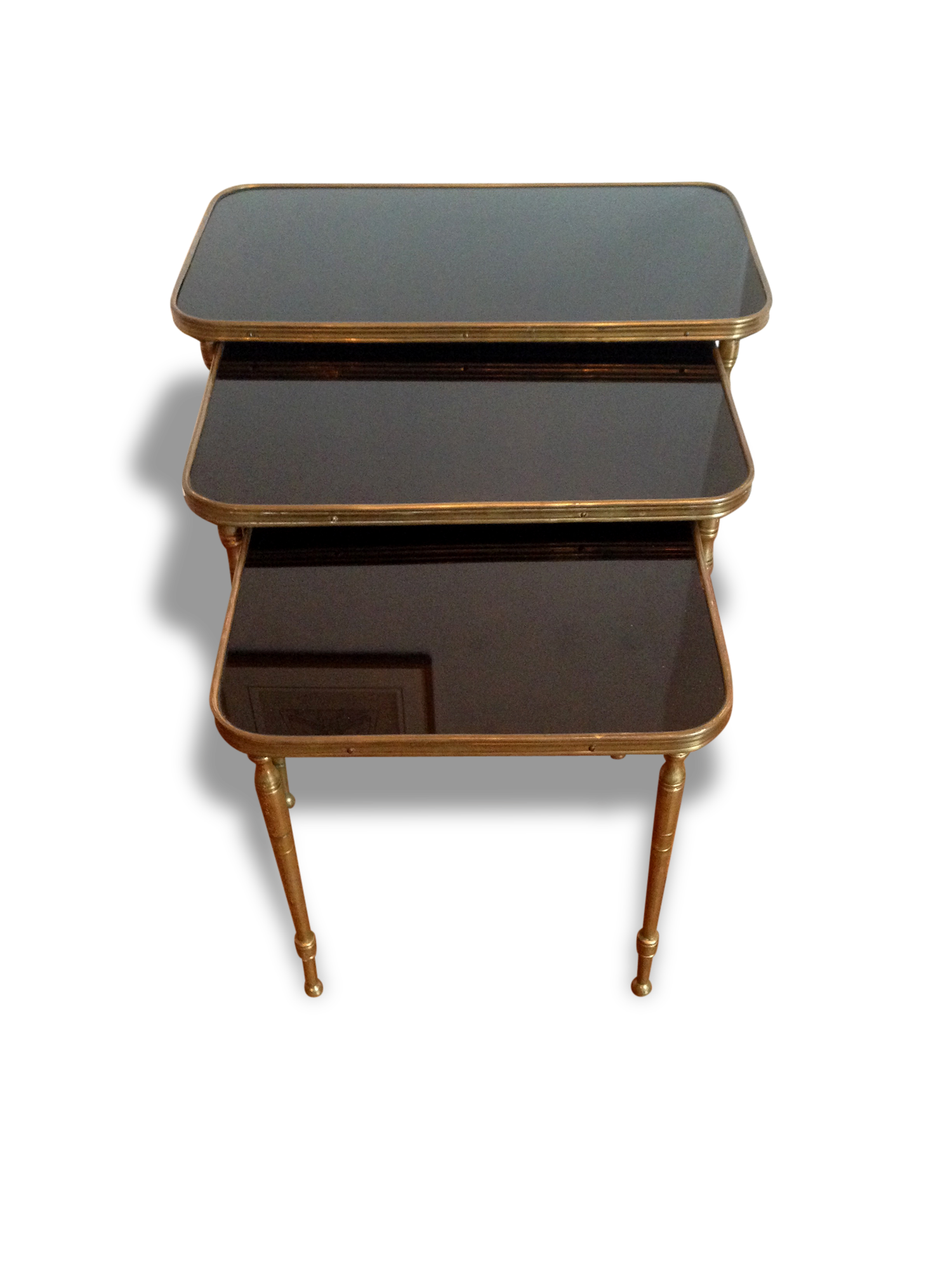 Tables Gigognes Laiton Et Verre Selency