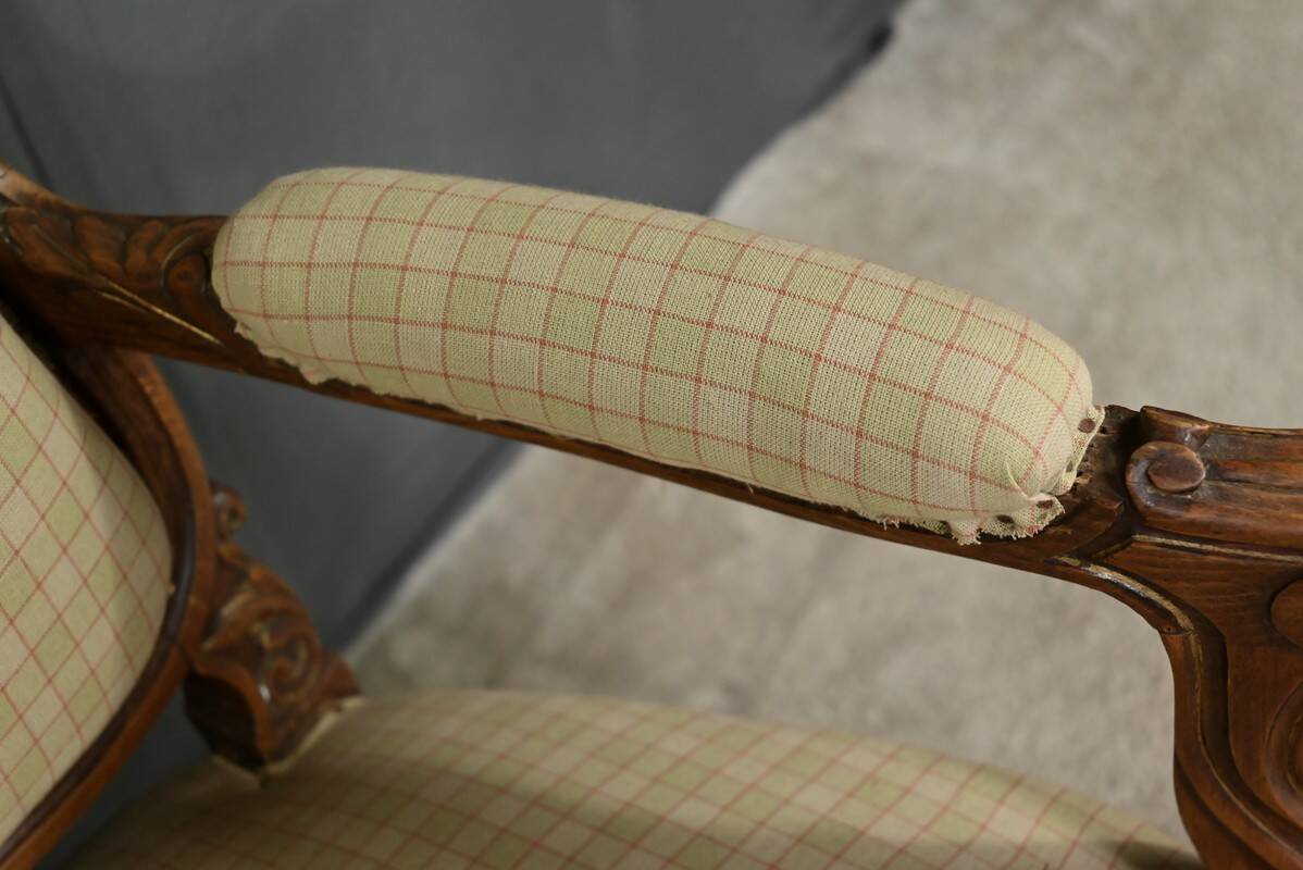 Louis XV style beechwood armchair – mid-19th century