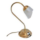 Lampe de chevet en laiton et verre dépoli style art déco