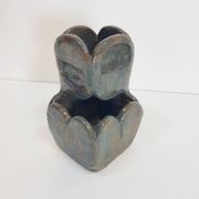 Brutalist Green Glazed Ceramic Flowerpot, 1960s