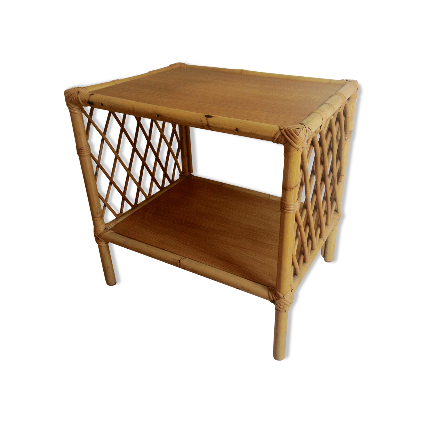 Vintage rattan side table