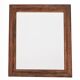 Old rectangular wooden mirror, frame decorated with edges