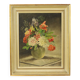 Flowers in Vase Still Life Painting Oil on Canvas Framed Signed