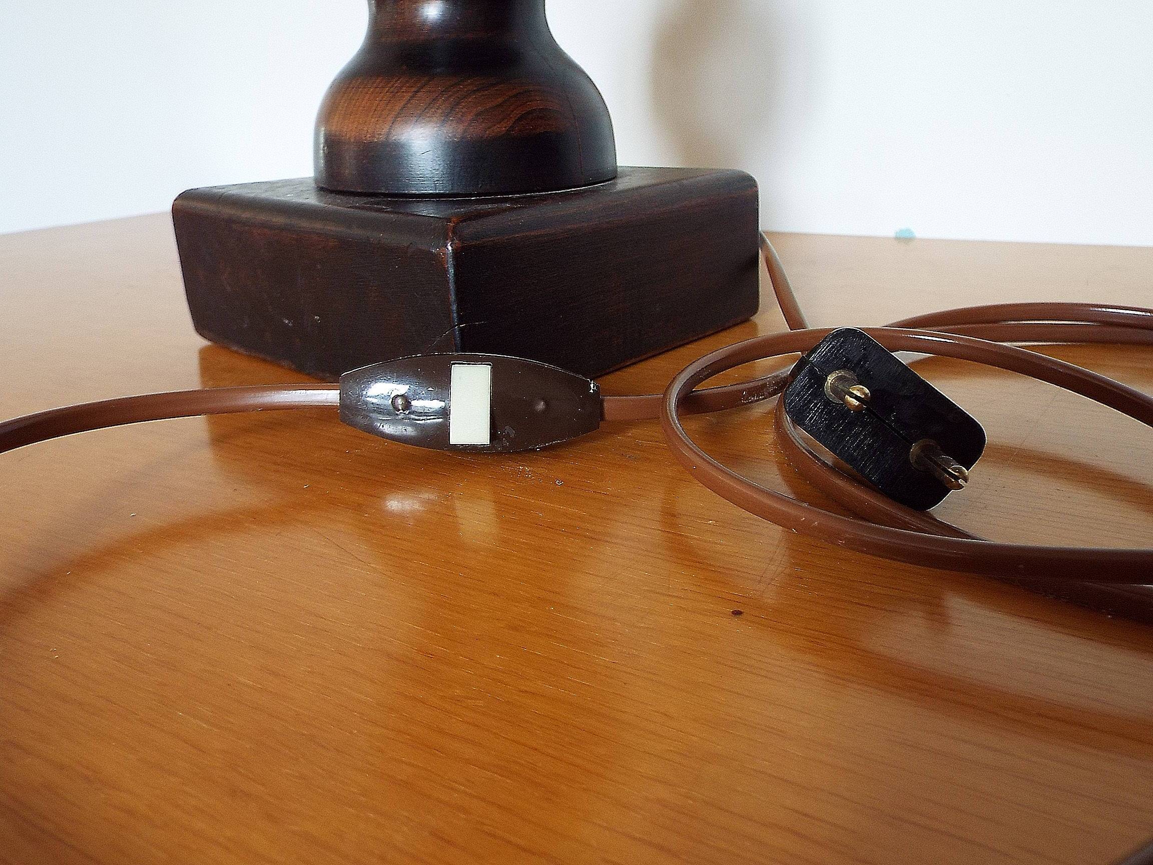 Turned wooden lamp base H44cm