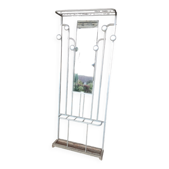 Vestiaire Porte manteau sur pied années 1950 avec miroir, style Art Déco