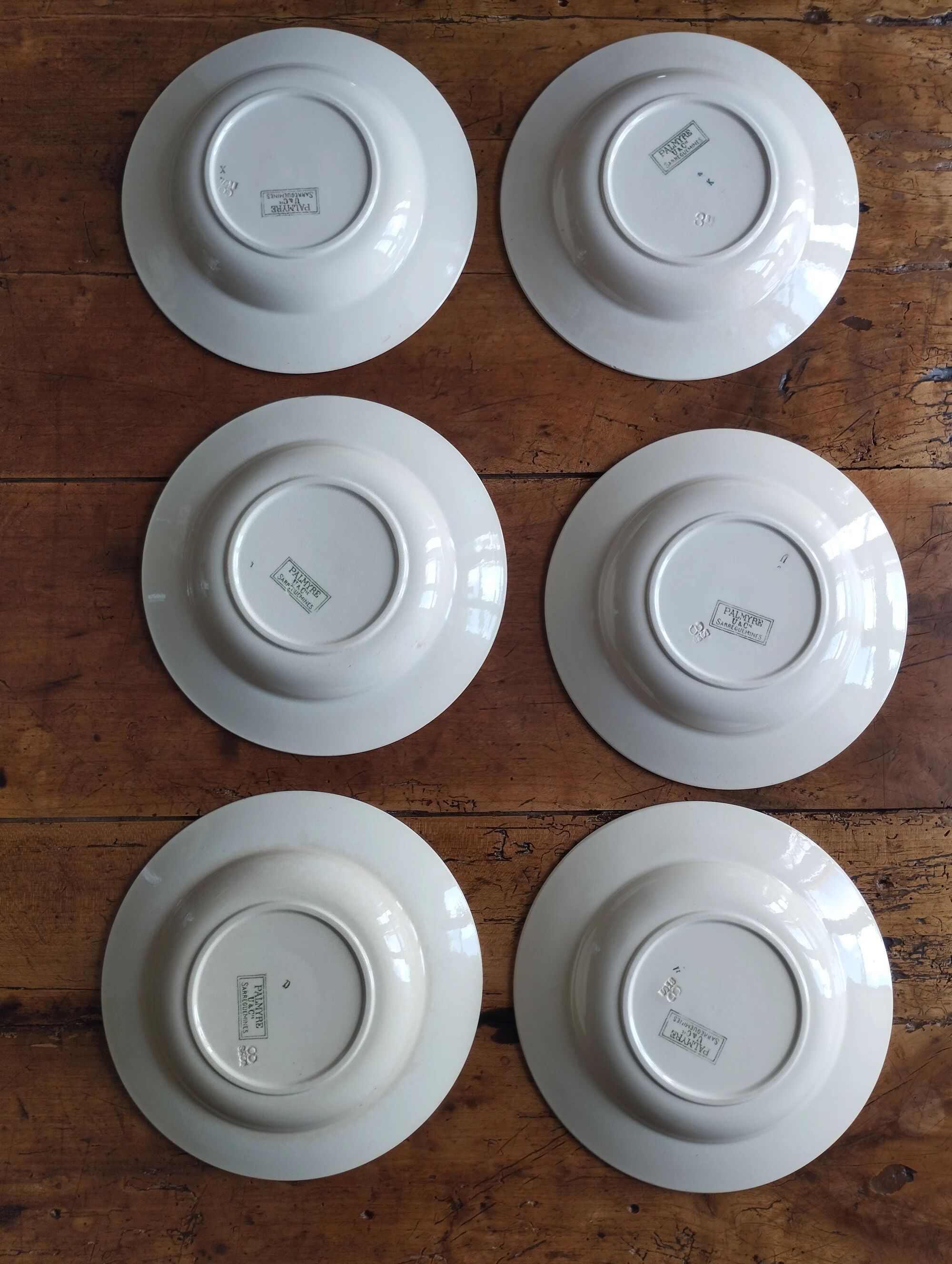 "Palmyra" - 6 deep plates, ironstone Sarreguemines