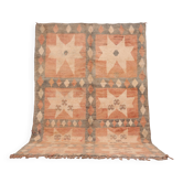 Tapis marocain vintage pêche 200 x 298 cm - Tapis en laine berbère - Tapis fait main