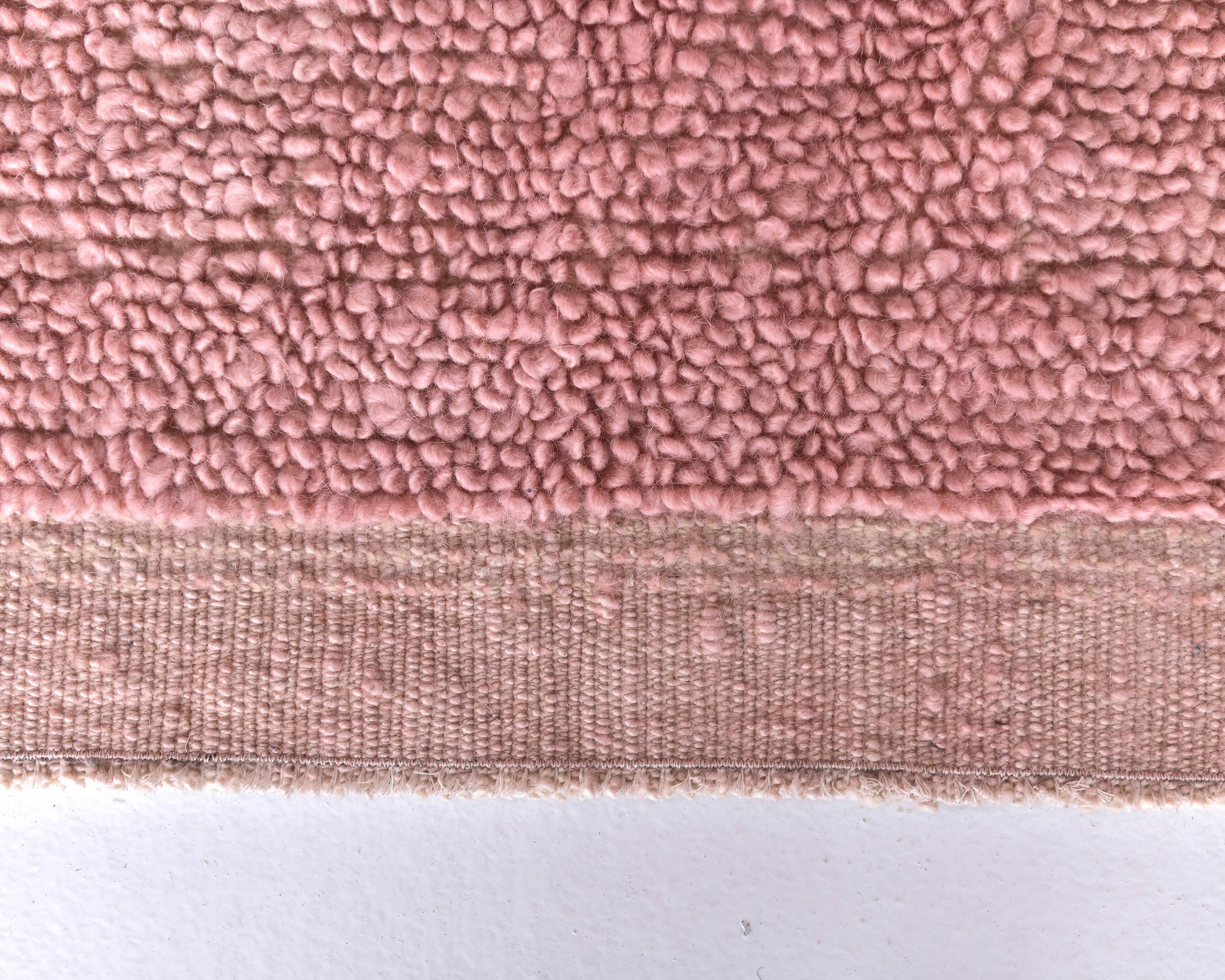 6x9 Soft Pink Handmade Wool Vintage Rug 197x287Cm SK 241959