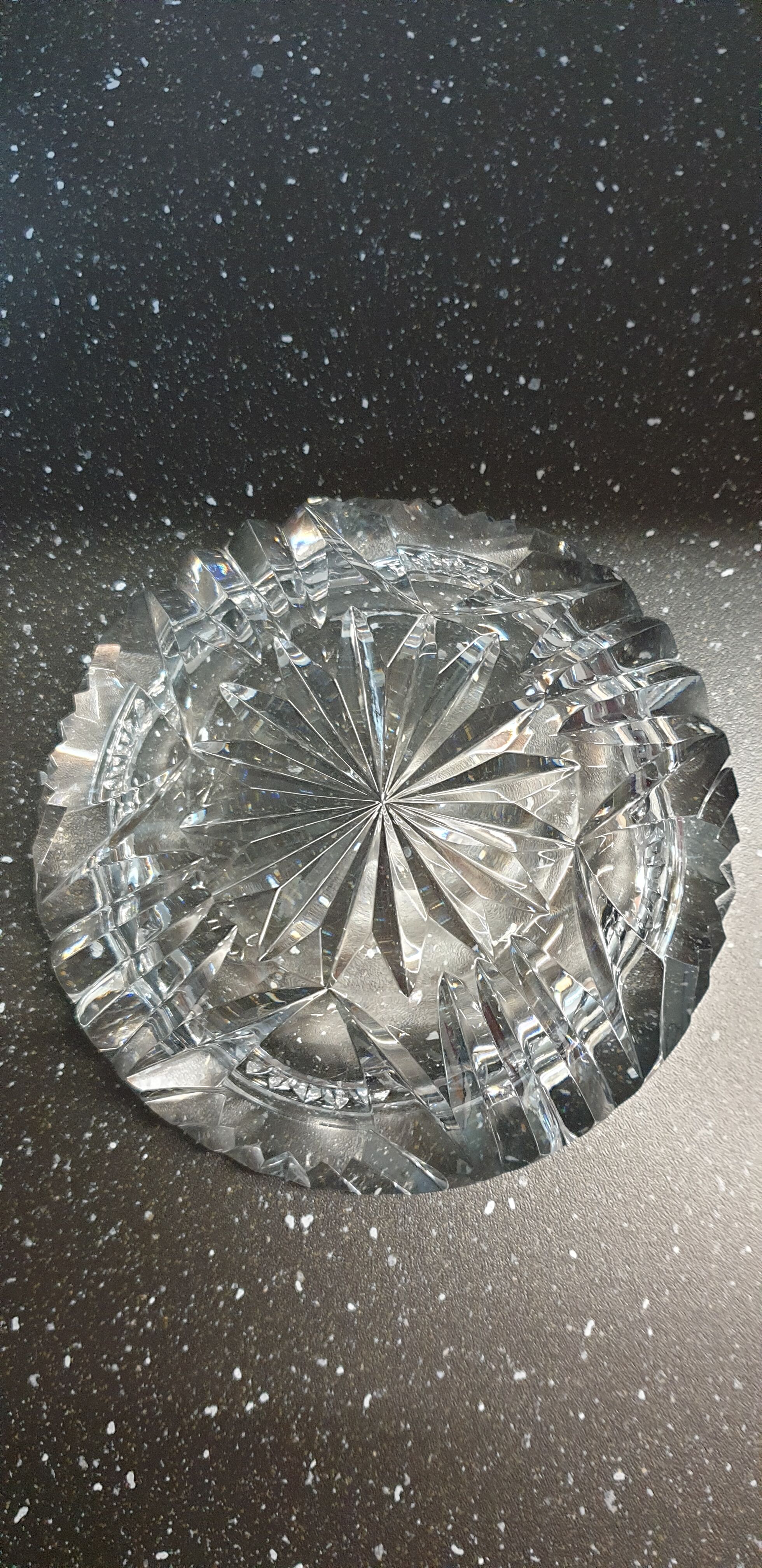 Hand-cut crystal ashtray