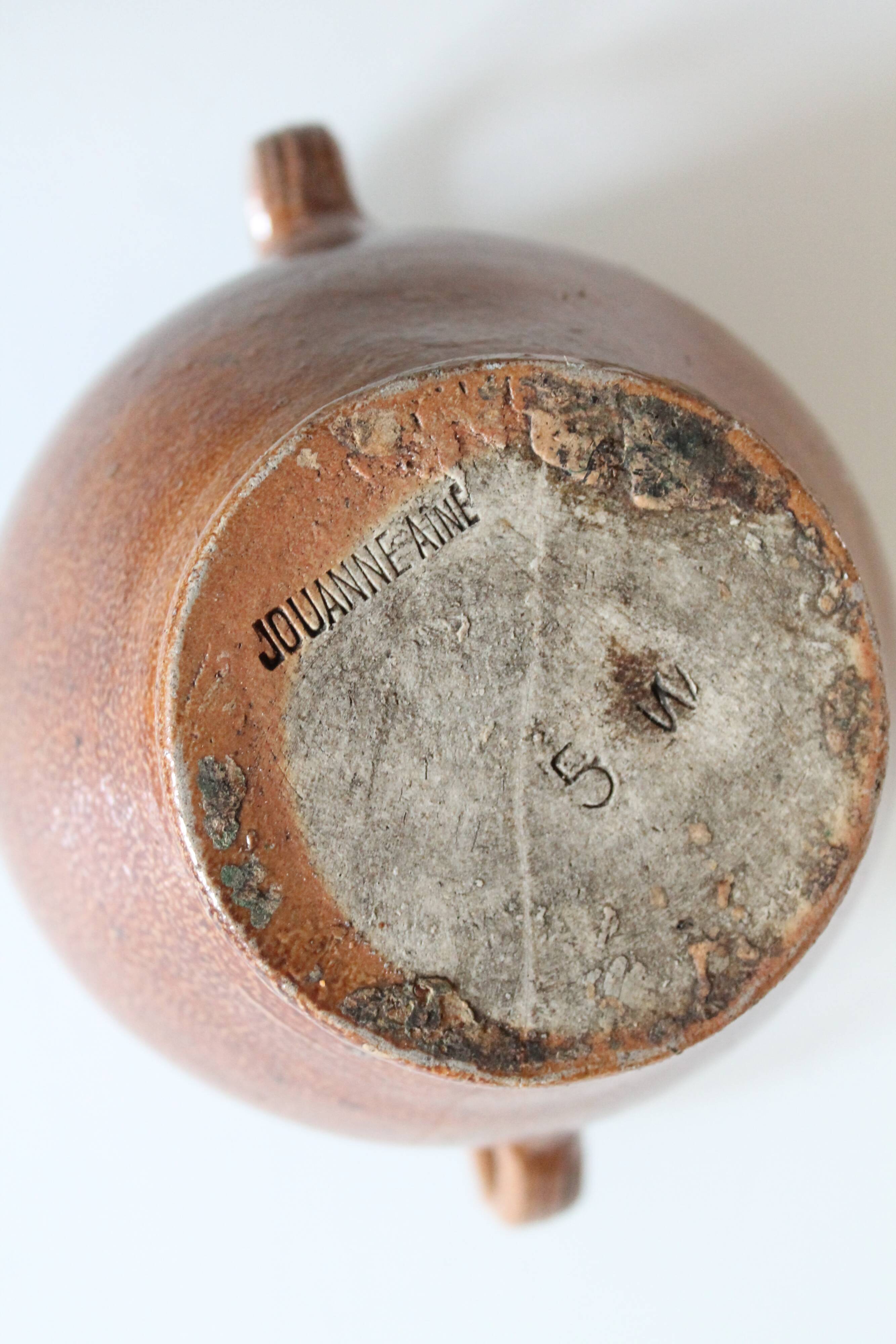 Glazed stoneware jar, antique ceramic