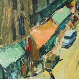 Vibrant Modernist Expressionist - Street Scene With Mid-century Cars